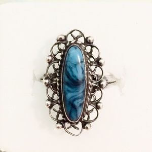 SOLD Mexican Sterling Silver & Turquoise Ring